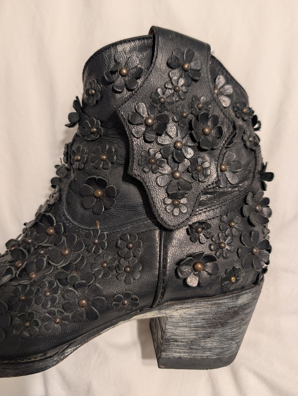 Old Gringo Vesuvio Floral Black Goat & Calf Leather Hippie Chic Cowgirl Boots - Picture 4 of 16